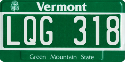 VT license plate LQG318