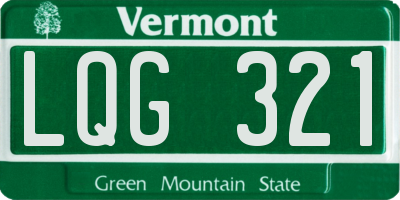VT license plate LQG321