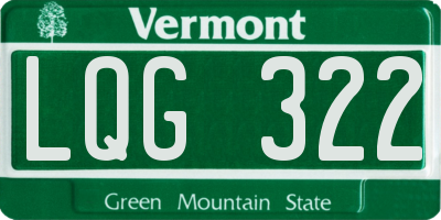VT license plate LQG322