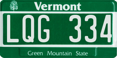 VT license plate LQG334