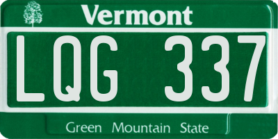 VT license plate LQG337