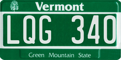 VT license plate LQG340