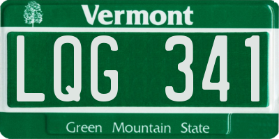 VT license plate LQG341