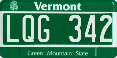 VT license plate LQG342