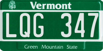 VT license plate LQG347