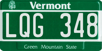 VT license plate LQG348