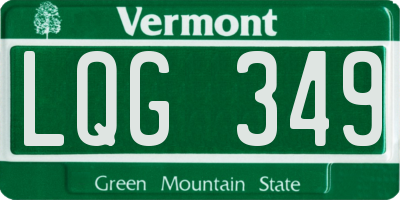 VT license plate LQG349