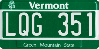 VT license plate LQG351
