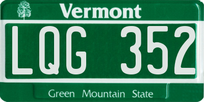 VT license plate LQG352