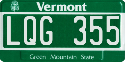 VT license plate LQG355