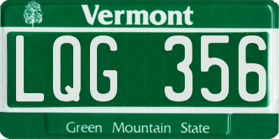 VT license plate LQG356