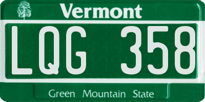 VT license plate LQG358