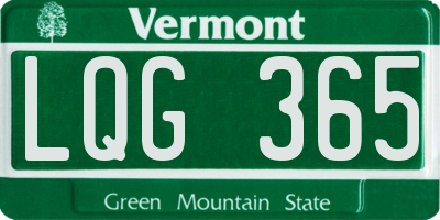 VT license plate LQG365