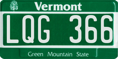 VT license plate LQG366