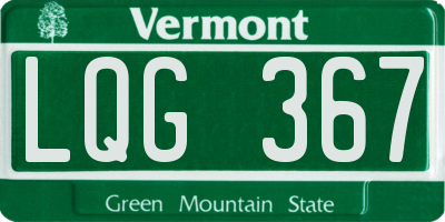VT license plate LQG367