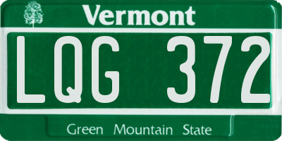 VT license plate LQG372