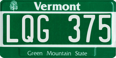 VT license plate LQG375