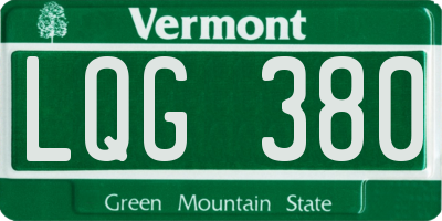 VT license plate LQG380