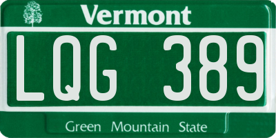 VT license plate LQG389
