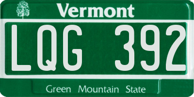 VT license plate LQG392