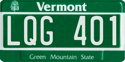 VT license plate LQG401