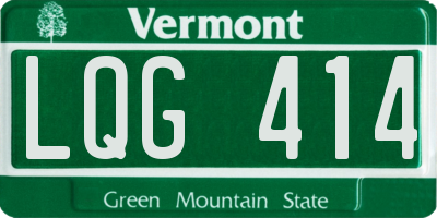 VT license plate LQG414