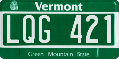 VT license plate LQG421