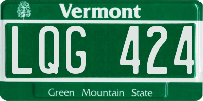 VT license plate LQG424