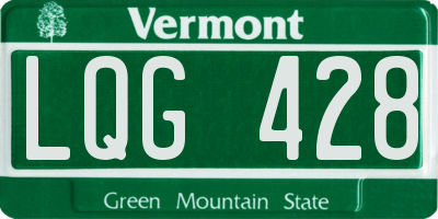 VT license plate LQG428
