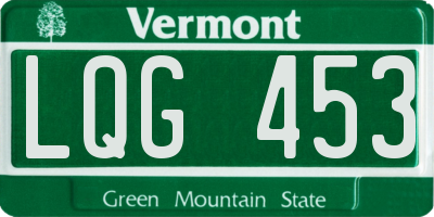 VT license plate LQG453