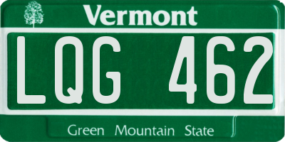 VT license plate LQG462
