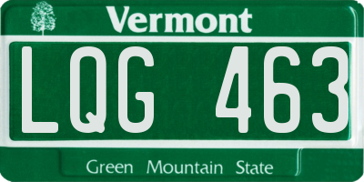 VT license plate LQG463