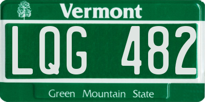 VT license plate LQG482