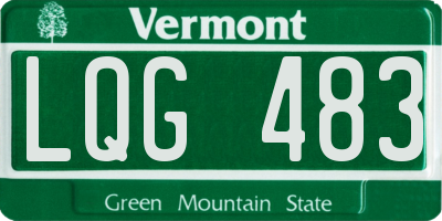 VT license plate LQG483