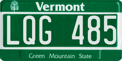 VT license plate LQG485