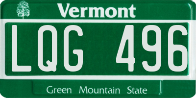 VT license plate LQG496
