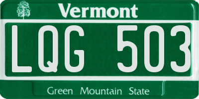 VT license plate LQG503