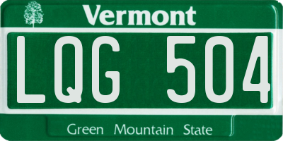 VT license plate LQG504