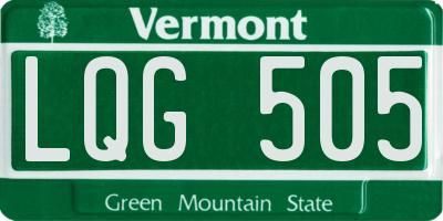 VT license plate LQG505