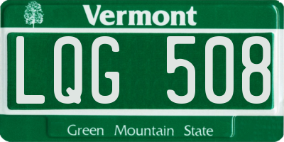 VT license plate LQG508