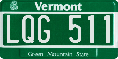 VT license plate LQG511