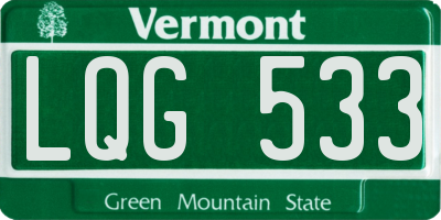 VT license plate LQG533