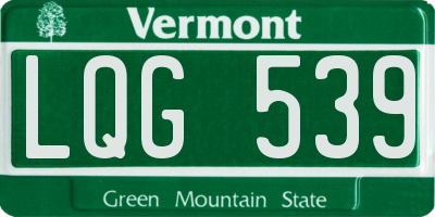 VT license plate LQG539