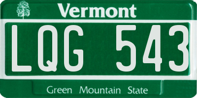 VT license plate LQG543