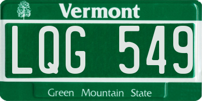 VT license plate LQG549