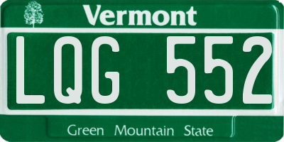 VT license plate LQG552