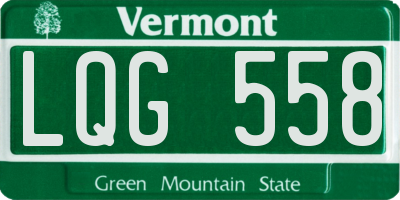 VT license plate LQG558