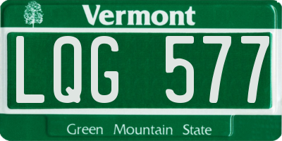 VT license plate LQG577