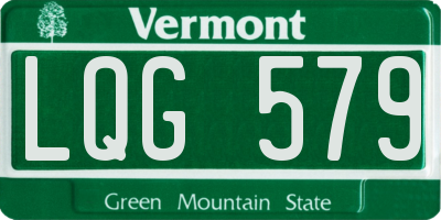 VT license plate LQG579