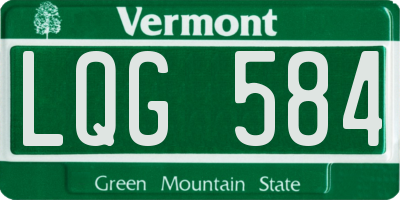 VT license plate LQG584